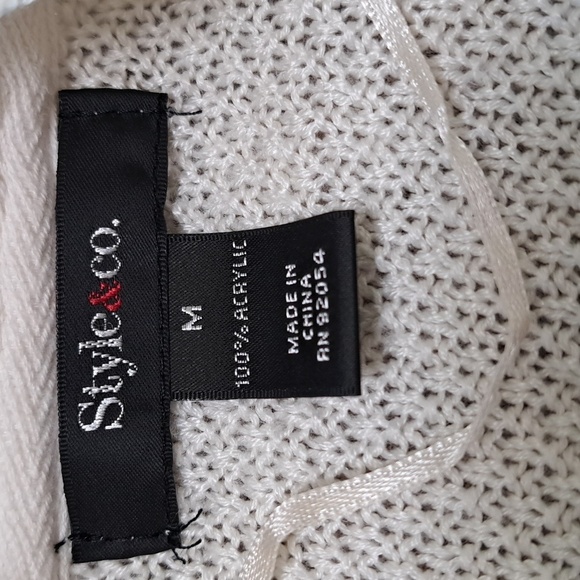 Style & Co Ombre Sweater Open Front Fringe Accent Size Medium - Picture 3 of 6